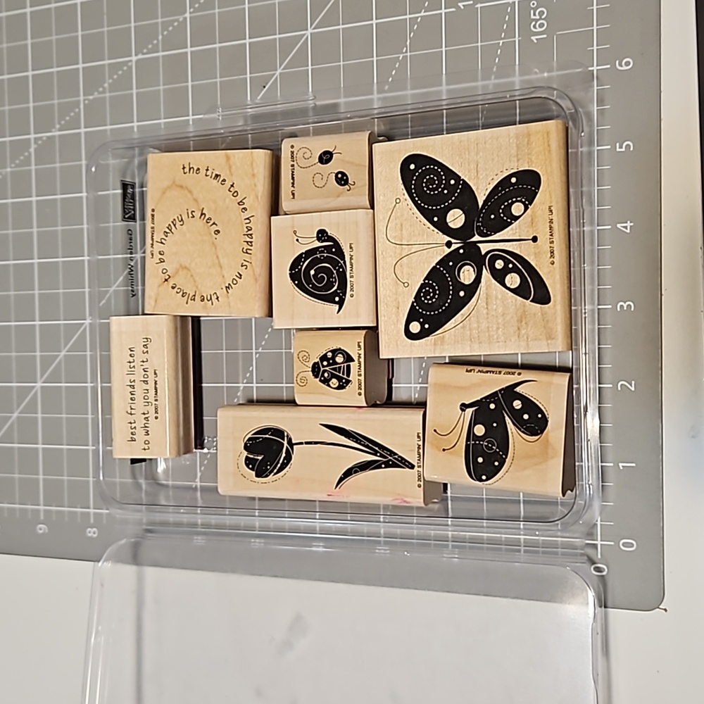 Garden Whimsy Stampin Up rubber stamp set of 8 from 2007